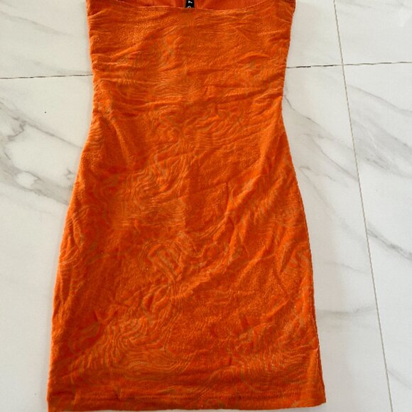Orange Halter Cut-Out Motel Rocks Mini Dress - Picture 2 of 2